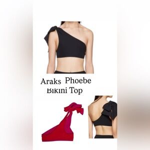 Araks One Shoulder Phoebe Bikini Top in Red and Pink size S